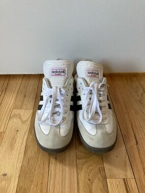 adidas White and Black Samba Retro Trainers